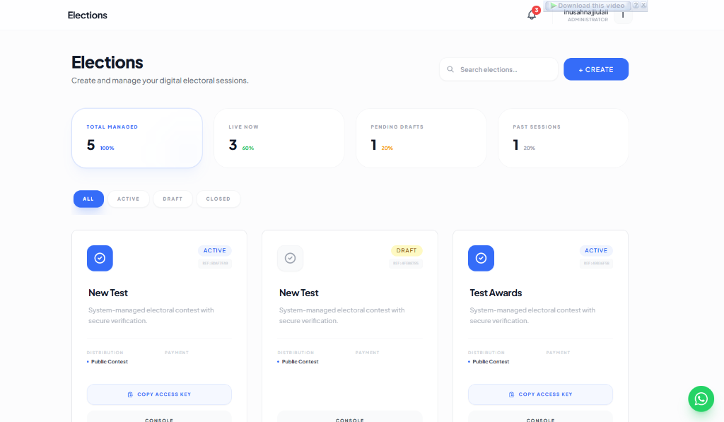 Prelyct Elections Management Console